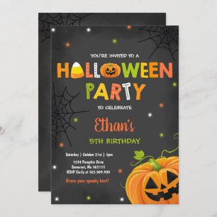 Citrouille d'Halloween Invitation Spooktacular
