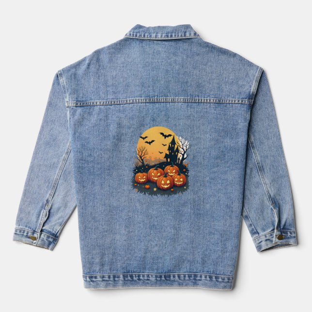 Citrouille éffrayant Patch - Retro Halloween Tee (Verso)