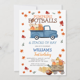 Citrouille et Footballs Boy Baby shower Invitation
