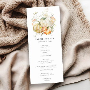Citrouille fleur sauvage Programme de mariage aqua