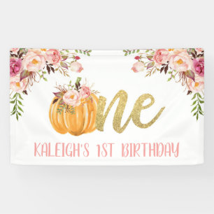 Citrouille floral 1er anniversaire Bannière - Fill