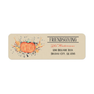 Citrouille Friendsgiving d'aquarelle