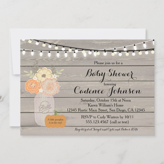 Citrouille Genre Baby shower neuronal Invitation (Devant)