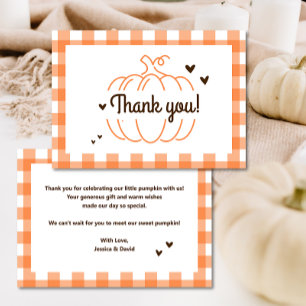 Citrouille Genre Neutre Baby shower rétro Merci