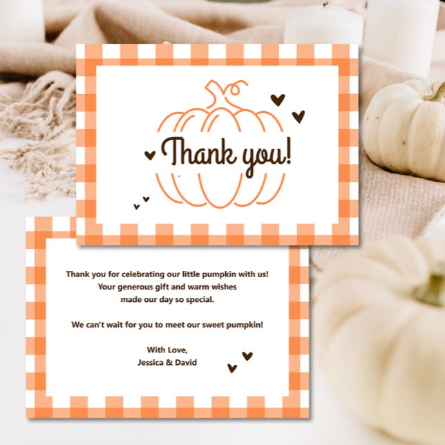 Citrouille Genre Neutre Baby shower rétro Merci (Créateur téléchargé)