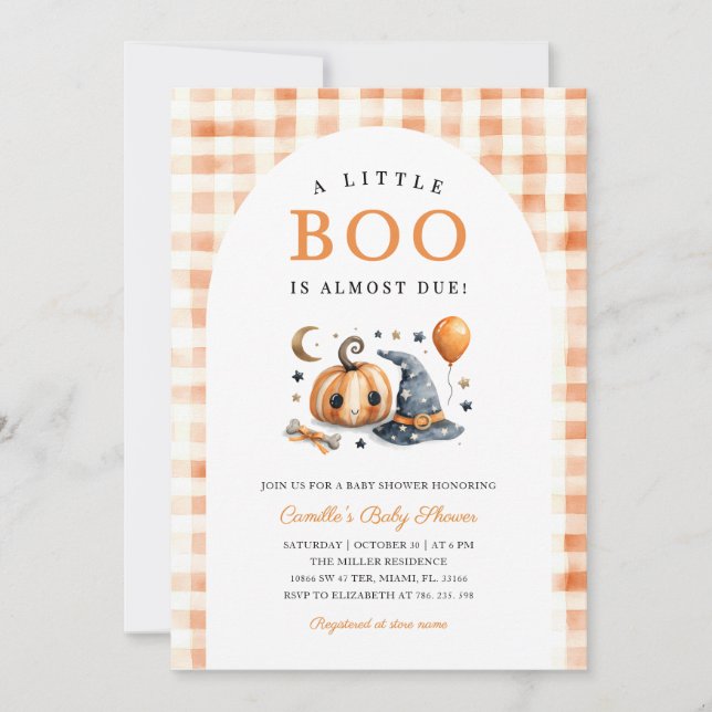 Citrouille Halloween Baby shower Invitation (Devant)