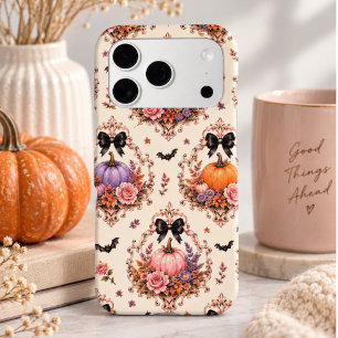 Citrouille Halloween Floral Damassé Élégant d'Auto
