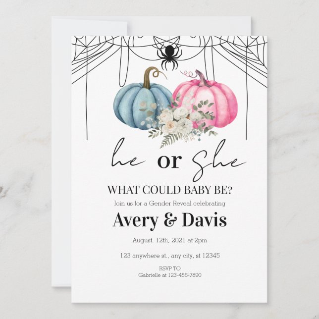 Citrouille Halloween Genre Reveillez Invitation (Devant)