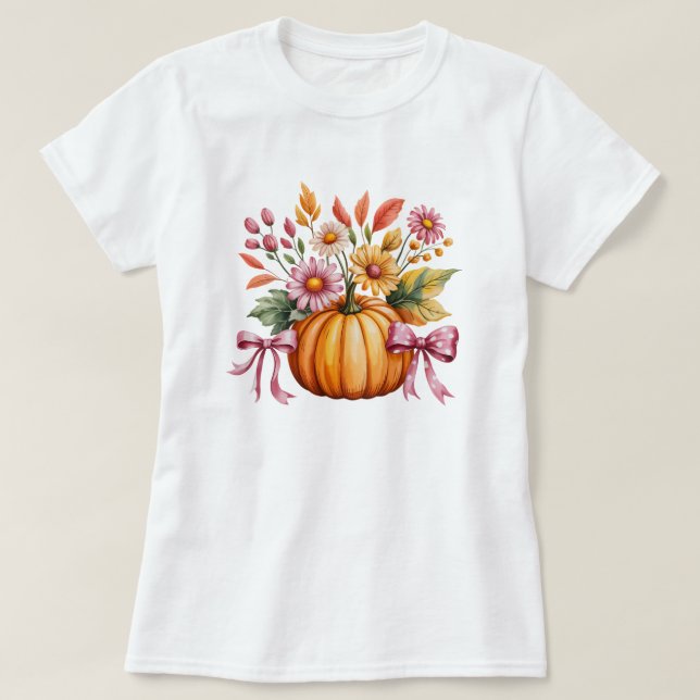 Citrouille Halloween T-Shirt - Mignonne automne (Design devant)