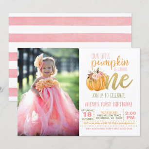 Citrouille Invitation d'anniversaire avec photo