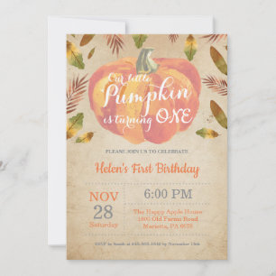 Citrouille Invitation d'anniversaire Orange