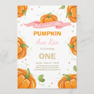 Citrouille Invitation d'anniversaire Pink Premier