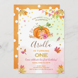 Citrouille Invitation pour le premier anniversaire