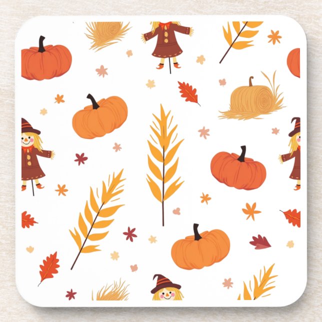 Citrouille Motif Automne Dessous de verre d'automn (Devant)