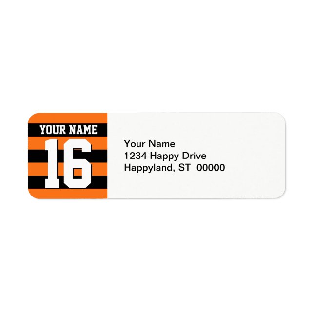 Citrouille Orange Black Team Jersey Preppy Stripe (Devant)