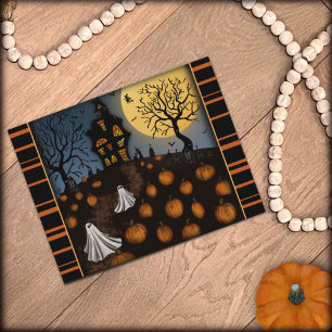 Citrouille Patch Ghosts Hauntion Carte postale Hal