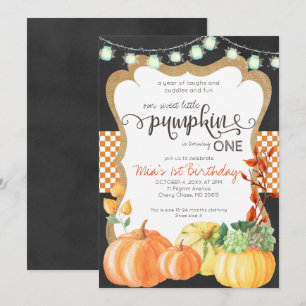 Citrouille Patch première invitation anniversaire