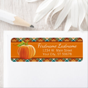 Citrouille personnalisé Orange Autumn Plaid Carrés