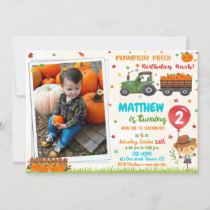 Citrouille photo patch invitation anniversaire fêt