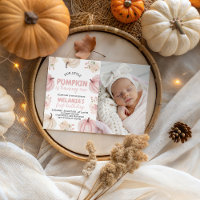 Citrouille photo Premier Invitation d'anniversaire