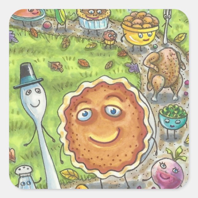 CITROUILLE PIE & AMIS THANKSGIVING PARADE STICKERS (Devant)