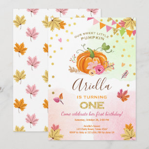 Citrouille Première invitation anniversaire Automn