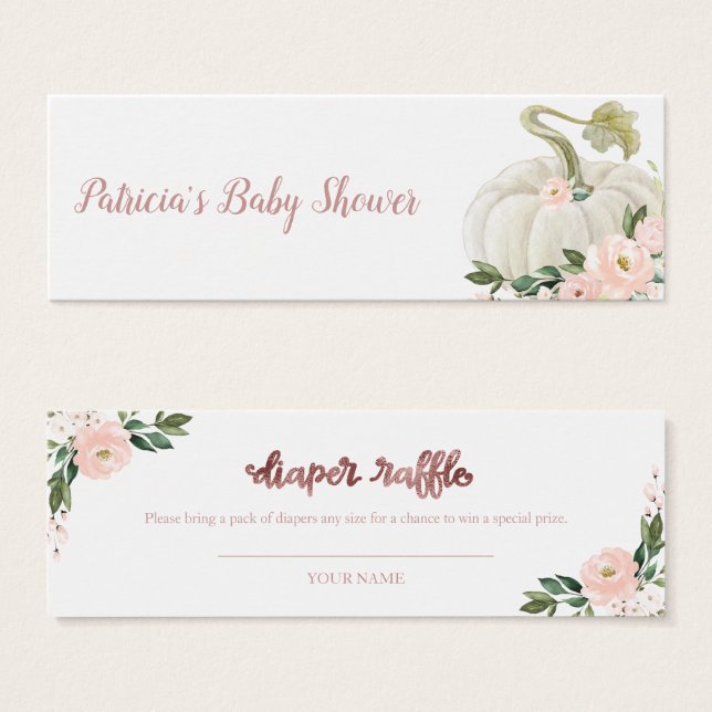 Citrouille rose Floral Chute Baby shower Déchets R (Devant & derrière)