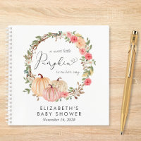 Citrouille Rose Floral Girl Baby shower Livre d'in