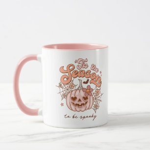 Citrouille rose mignon Halloween Nom rétro Mug ros