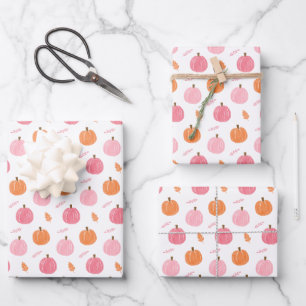 Citrouille  rose orange Motif Feuille