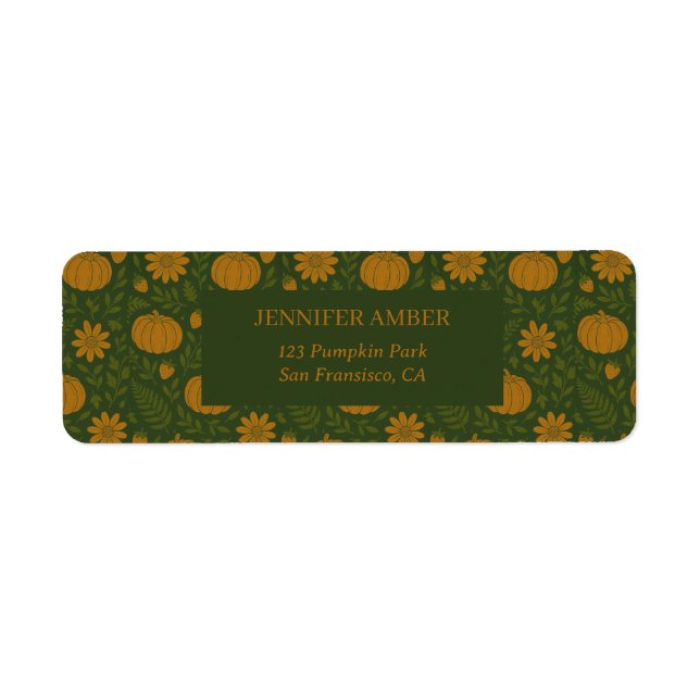 Citrouille Rustique Automne & Automne Feuilles Cou (Devant)