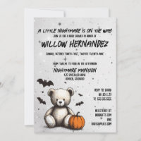 Citrouille Teddy Baby shower Invitation