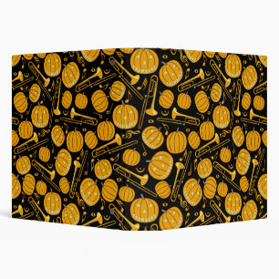 Citrouille Trombone Music Notes 3 Ring Classeur