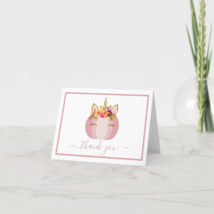 Citrouille Unicorn   Carte de remerciements d'anni