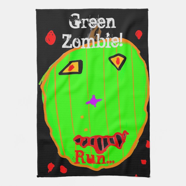 Citrouille vert Zombie Run Halloween Serviettes de (Vertical)