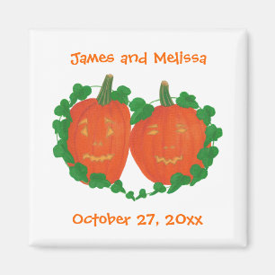 Citrouilles amoureux Halloween Mariages Magnets