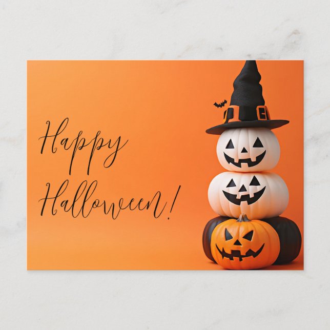 Citrouilles avec une carte de voeux Halloween Casq (Devant)