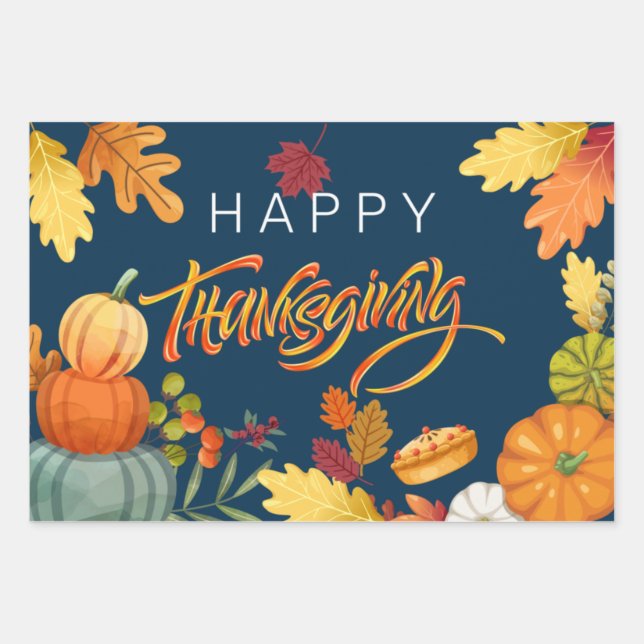 Citrouilles bons thanksgivings, baies et Feuilles (Devant)