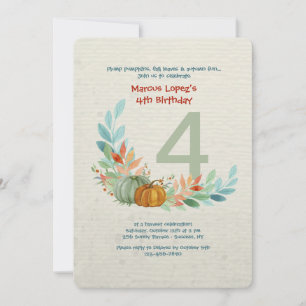 Citrouilles en aquarelle Invitation d'anniversaire
