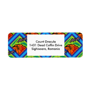 Citrouilles et chauves-souris en Étiquette de adre