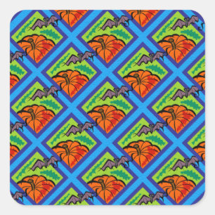 Citrouilles et chauves-souris en Stickers Carré Mo