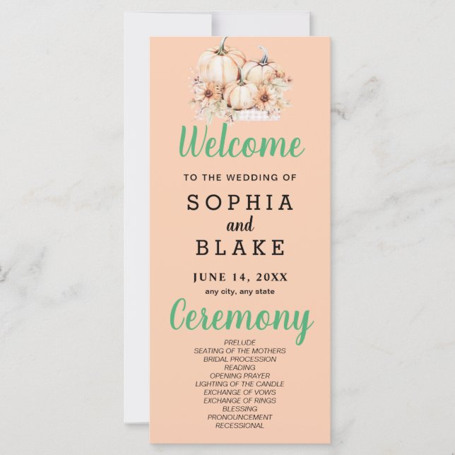 Citrouilles et tournesols Automne Orange Programme (Devant)