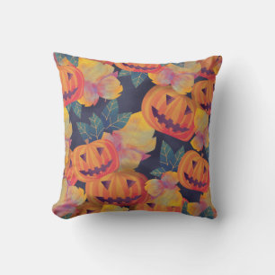 Citrouilles Halloween de style vintage   Coussin d