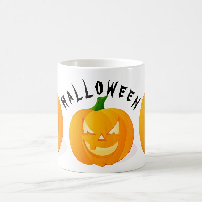 Citrouilles & Halloween White Coffee Mug (Centre)