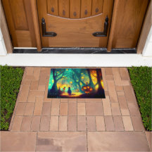 Citrouilles Lumineuses dans un Tapis de Halloween 