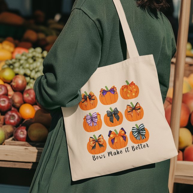 Citrouilles oranges avec Coquette Bows Carré Sac f (This item is for display purposes only to illustrate the design element.)
