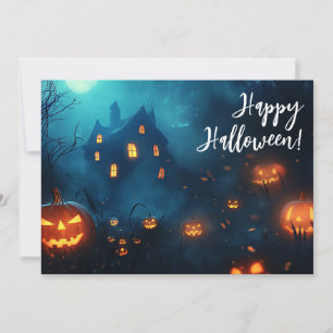Citrouilles par carte de voeux Halloween de nuit