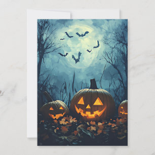 Citrouilles par carte de voeux Halloween de nuit