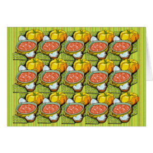 Citrouilles, soupe et Arrière - plan rayé