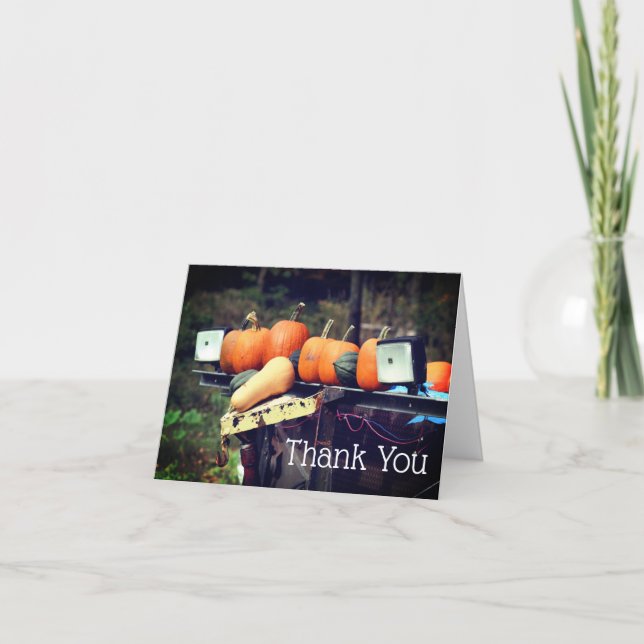 Citrouilles sur le camion Carte de remerciements d (Devant)